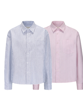 Tastemaker原创版型短宽条纹衬衫boxy休闲慵懒高级感百搭