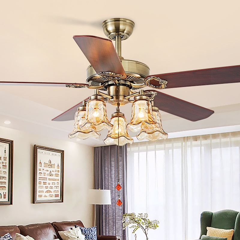 欧式吊顶风扇灯56寸铁叶复古吊扇