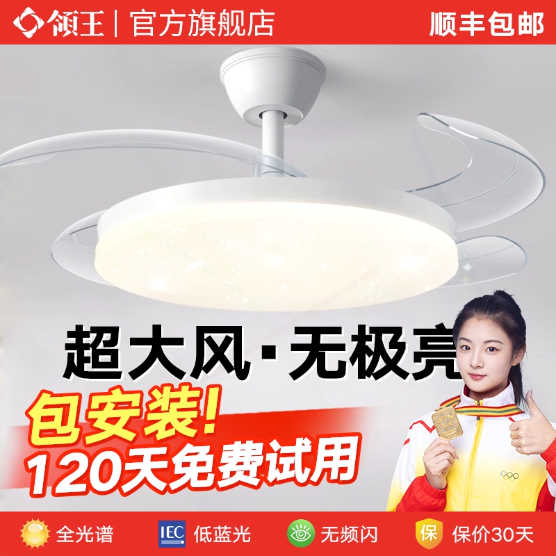领王2025新款风扇灯家用餐厅吸顶客厅隐形吊扇灯吊灯风扇现代电扇