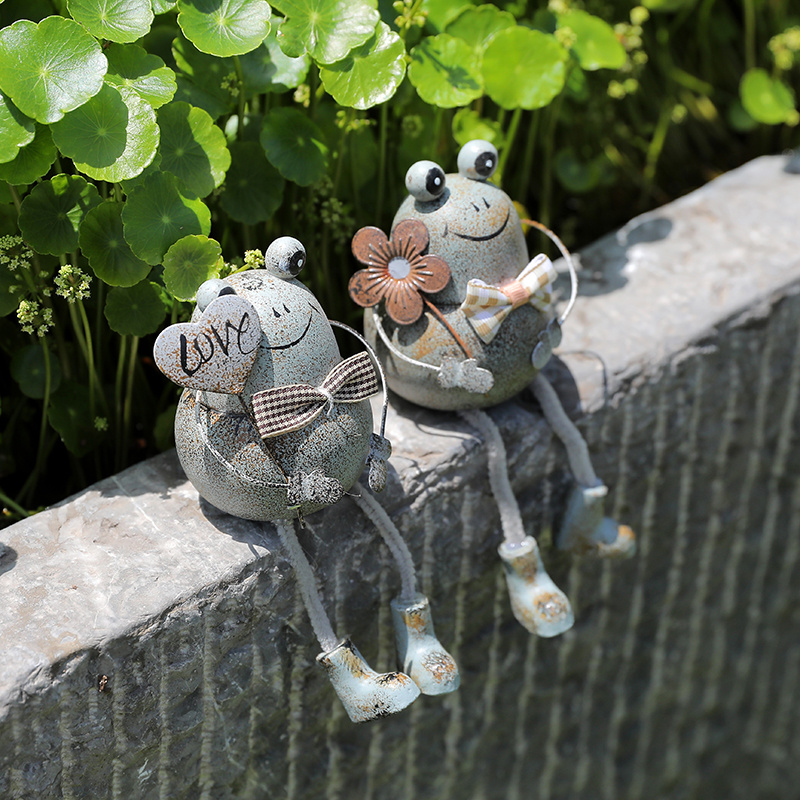 青蛙摆件铁艺池塘微景观布置水池森林主题装饰幼儿园自然角摆设