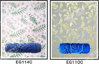 刷墙神器7寸滚筒橡胶印花滚筒刷液体壁纸漆滚花印花模具液体墙刷