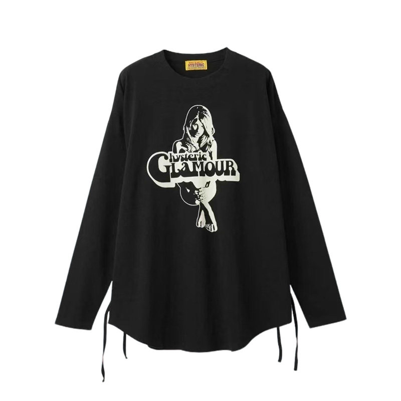 hysteric glamour 长袖休闲印花T恤 涂鸦上衣卫衣