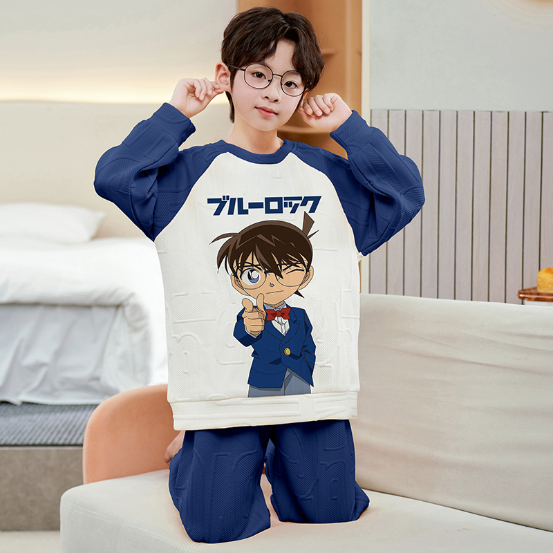 儿童秋冬三层空气夹棉保暖家居服