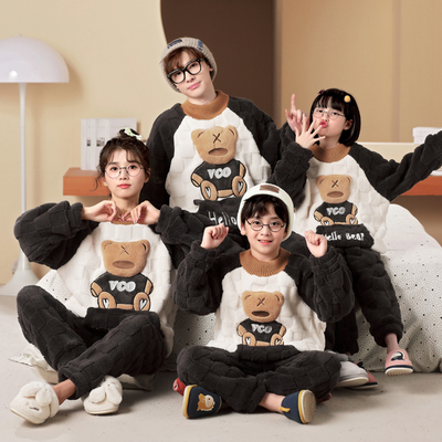 逸萌熊亲子睡衣一家三口家居服