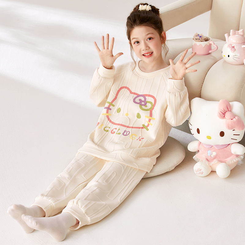 儿童睡衣女童秋冬保暖空气家居服
