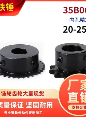 SP35B06C链轮齿轮45钢淬火成品孔带键槽螺丝孔20-25齿替代VLD-35