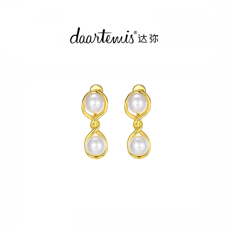 daartemis达弥铜镀14k金8字耳钉