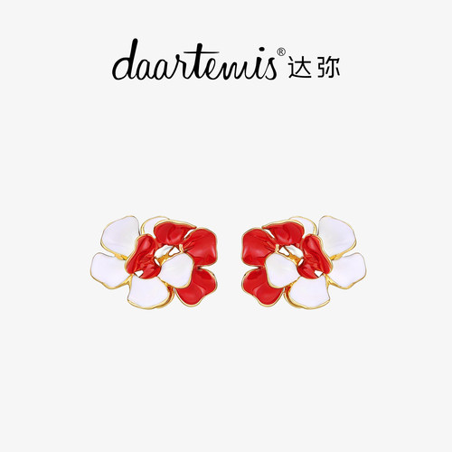daartemis达弥蔷薇双花耳钉原创