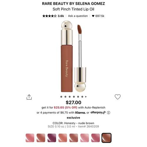 【现货包邮】美国丝芙兰RareBeauty新款唇釉唇油honesty/serenity