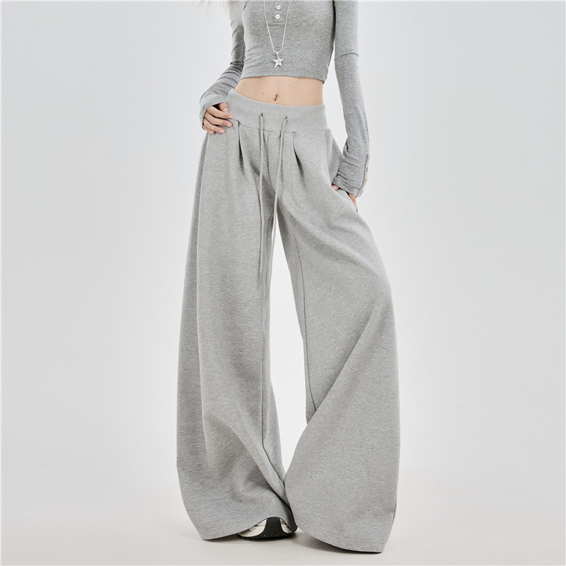 实拍低腰卫裤女春夏2026新款宽松垂坠感bf慵懒休闲美式运动阔腿裤 - 淘宝联盟商品