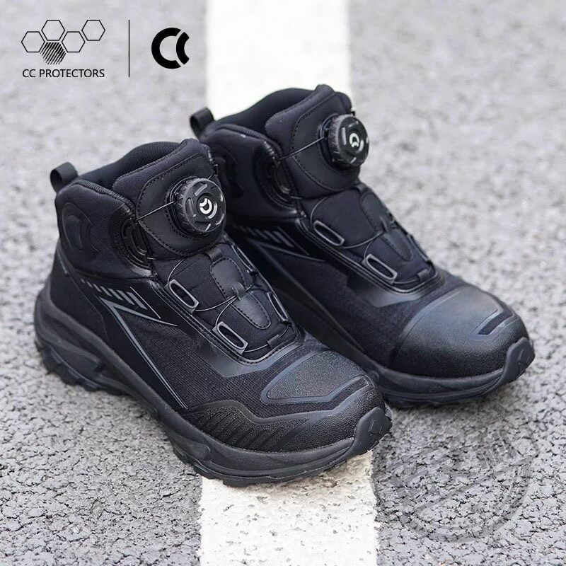 CC骑行鞋四季防水摩托机车夏季透气骑行靴防滑耐磨S302黑曼巴