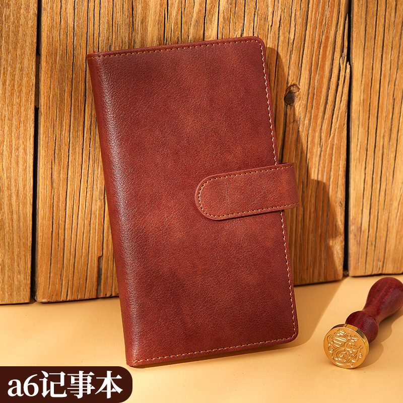 A6笔插搭扣皮面记事本可定制logo