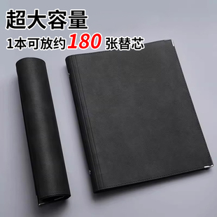 a4活页本横版大容量软皮笔记本子空白本手账方网格本可拆卸外壳不硌手大学生日记事本高颜值手绘本思维导图本