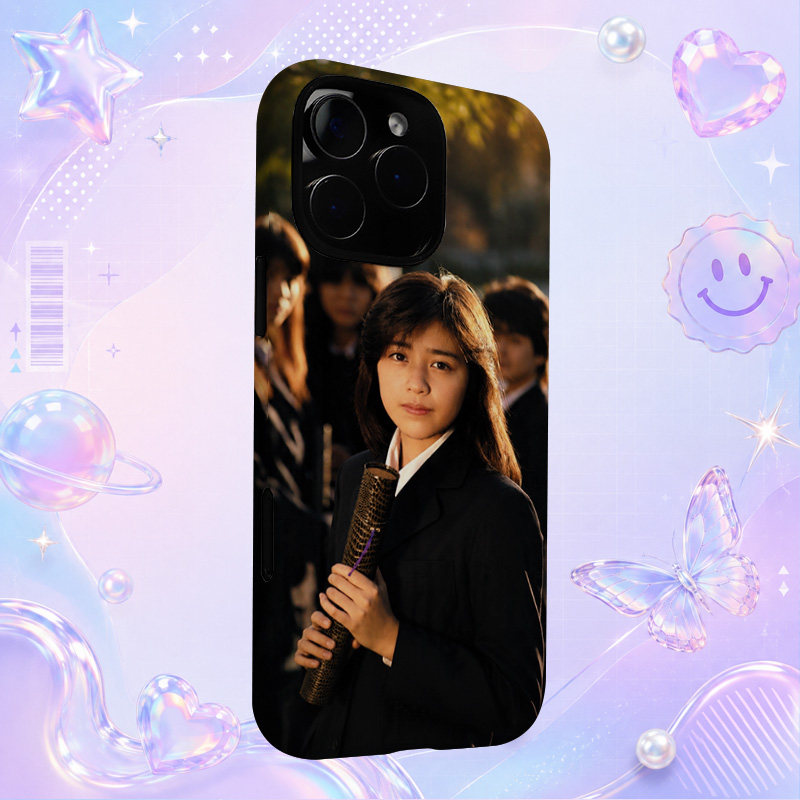 昭和日本偶像菊池桃子Momoko Kikuchi黑衣舞台复古写真适用于苹果三星华为小米手机壳防摔保护套镜头全包