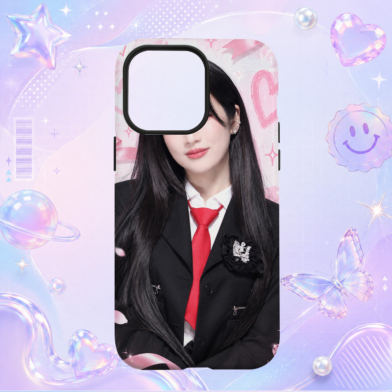 Chorong黑色学院西装红领带人像适用于苹果三星华为小米手机壳防摔保护套镜头全包