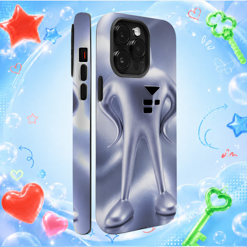 90年代经典韩流女团Fin.k.l成宥利复古Y2K银色卡通液态金属iPhone手机壳防摔时尚硅胶软壳小众创意潮牌手机壳