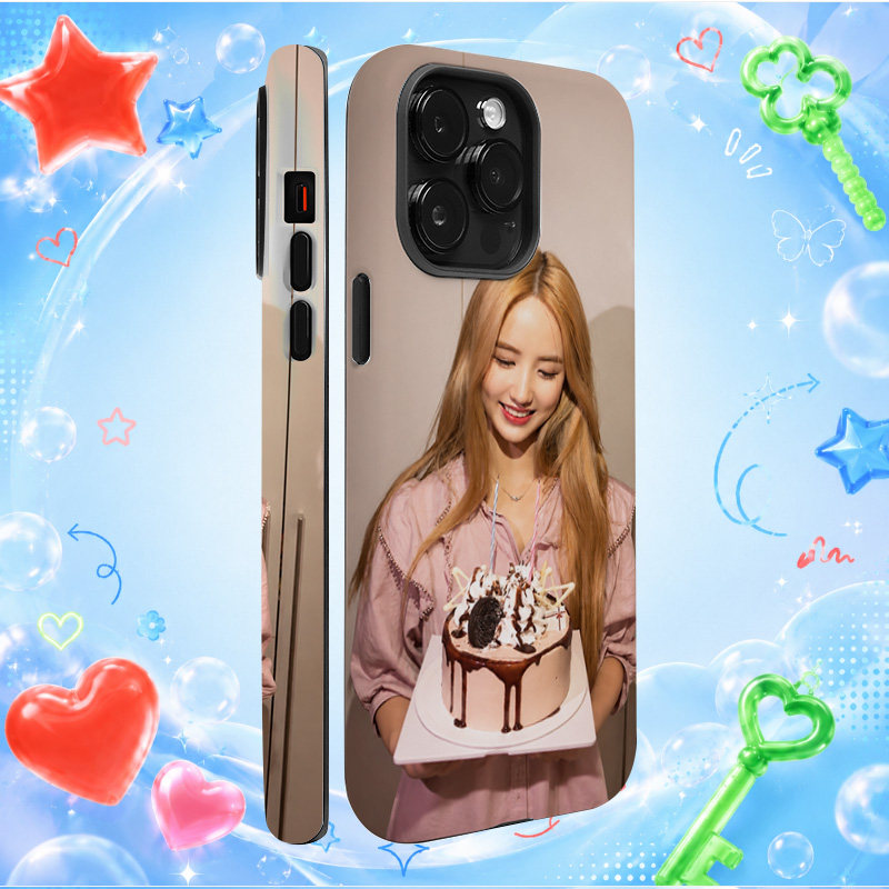 韩流明星金发jiyoon生日蛋糕创意手机壳iPhone15/14ProMax防摔硅胶软壳小众高级感时尚情侣苹果手机壳潮牌ins