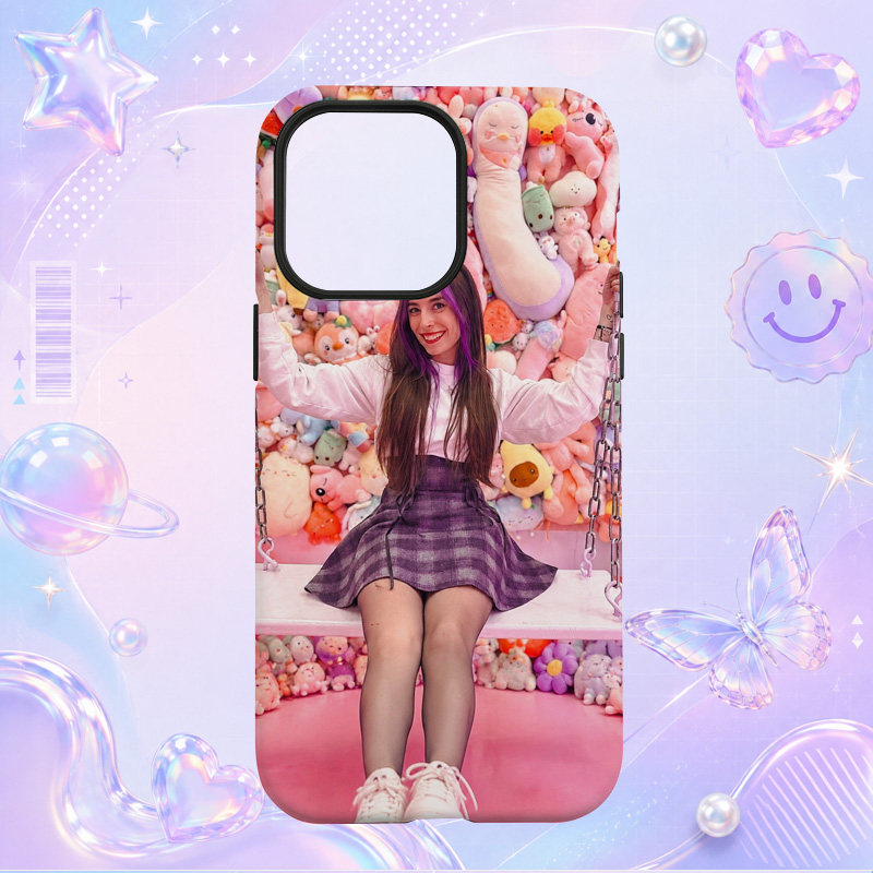 Lina粉色玩偶房学院风少女写真适用于苹果三星华为小米手机壳防摔保护套镜头全包