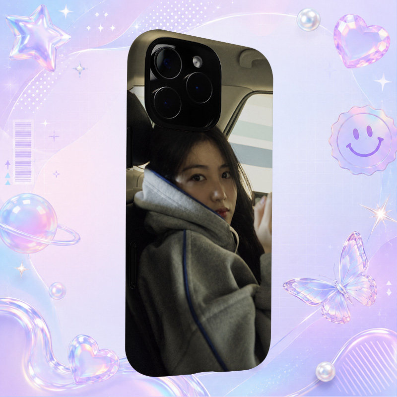 Chanmi灰色连帽卫衣车内氛围自拍适用于苹果三星华为小米手机壳防摔保护套镜头全包
