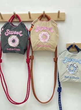 5月新款斜挎包包女小号ballchain手提包mini斜挂包刺绣迷你布袋