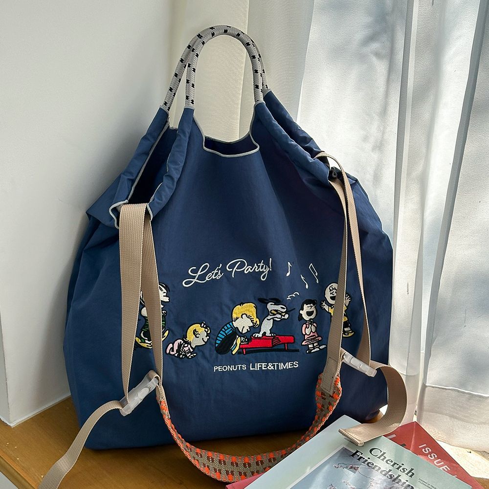 6月新款抢先购 韩日ballchain环保刺绣购物布袋手提单肩斜挎单包