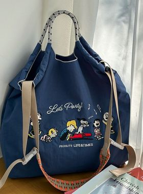 6月新款抢先购 韩日ballchain环保刺绣购物布袋手提单肩斜挎单包