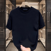 夏季 260g重磅纯棉短袖 圆领宽松百搭纯色t恤男女同款 潮流简约上衣