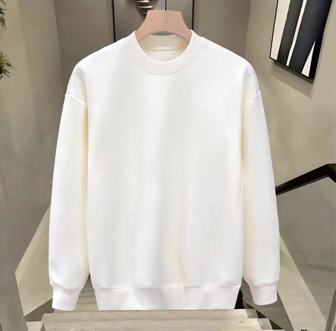 简约纯色内搭加绒卫衣男冬款圆领白色上衣2026新款爆款春秋季长袖