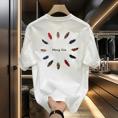 潮牌重磅纯棉260g美式高街印花短袖t恤男士2026夏季新款半袖体恤