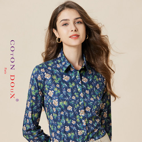 CotonDoux女装长袖印花衬衫