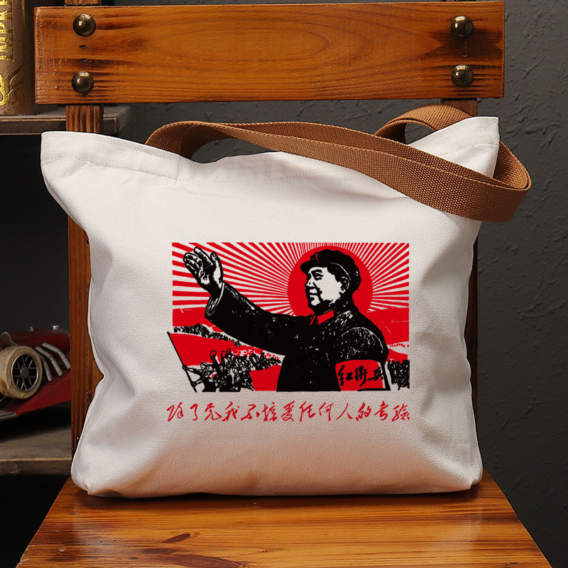 除了党我不接受任何考验手提帆包