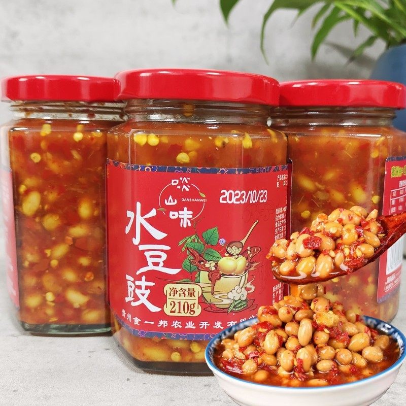 啖山味水豆豉210g贵州老坛发酵豆豉凉拌佐餐调料水豆食蘸水水酱豆,粮油调味/速食/干货/烘焙,豆瓣酱/豆酱/黄豆酱,淘宝优惠券,粉丝福利购,淘宝优惠卷
