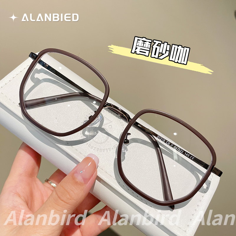 韩版超轻磨砂咖色素颜眼镜显脸小