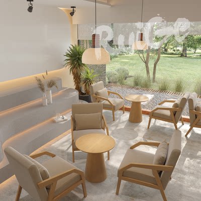 咖啡厅沙发椅组合欧式奶茶店桌椅