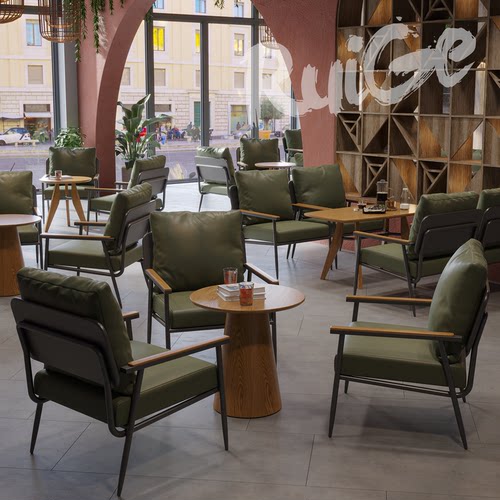 可开发票复古风沙发椅桌椅组合