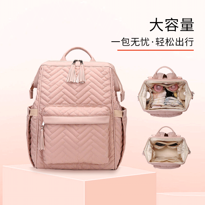 2022防水防污妈咪包双肩背包超轻大容量多功能旅行时尚母婴妈妈包