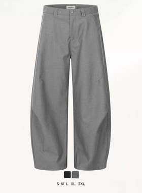 潮牌简约户外INS男女阔腿弯刀复古VIBE慵懒直筒休闲宽松休闲裤