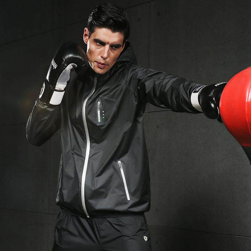 新款服汗运动暴爆健身男跑步出汗衣套装降发汗发热体长袖外套排汗