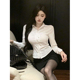 收腰白衬衫 纯欲制服感小众套装 新款 修身 包臀裙两件套 春秋设计长袖