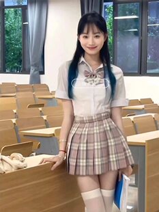原创正版日系粉色jk格裙学院校服制服软妹学生半身裙套装夏季短裙