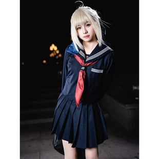 夏季新款套装绀黑色三本水手服女百搭JK短裙日系学院风中间服校供