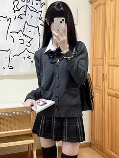 女秋冬 日系jk制服毛衣针织开衫 学院风原创校供感甜美宽松百搭套装