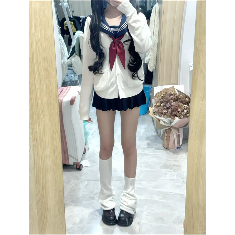 学院风ins感jk制服日系秋冬校供感老头长袖毛衣针织衫开衫外套
