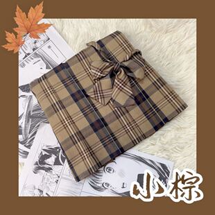 可栗鹿【小棕熊】正品同格jk正版棕色格裙日系女半身百褶裙学院