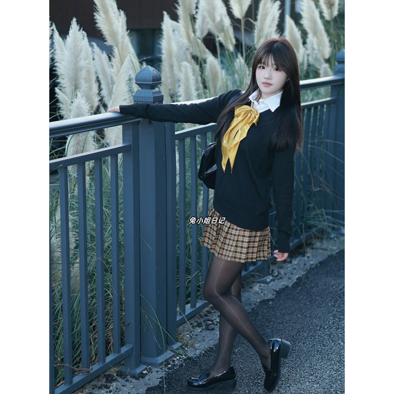 向日葵/原创正版JK制服秋冬套装jk格裙半身裙日系针织衫套头毛衣