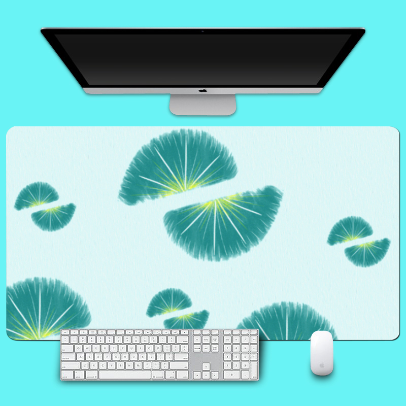 小清新简约超大号鼠标垫小柠檬定制桌面垫宿舍学习写字台垫子护腕