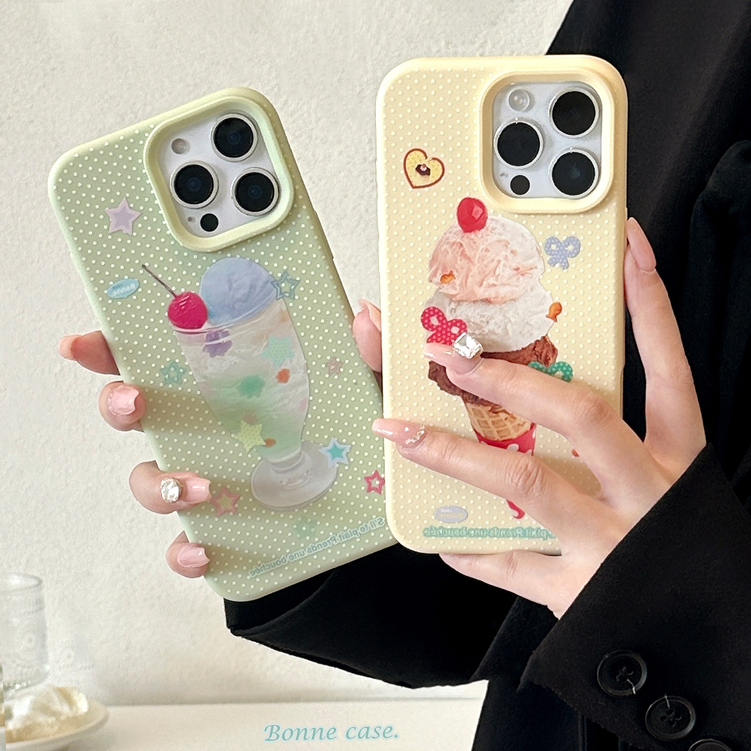 夏日小清新冰淇淋适用iphone16pro手机壳苹果15promax硅胶防摔14甜美13创意12少女款12pro软壳11好看的保护套
