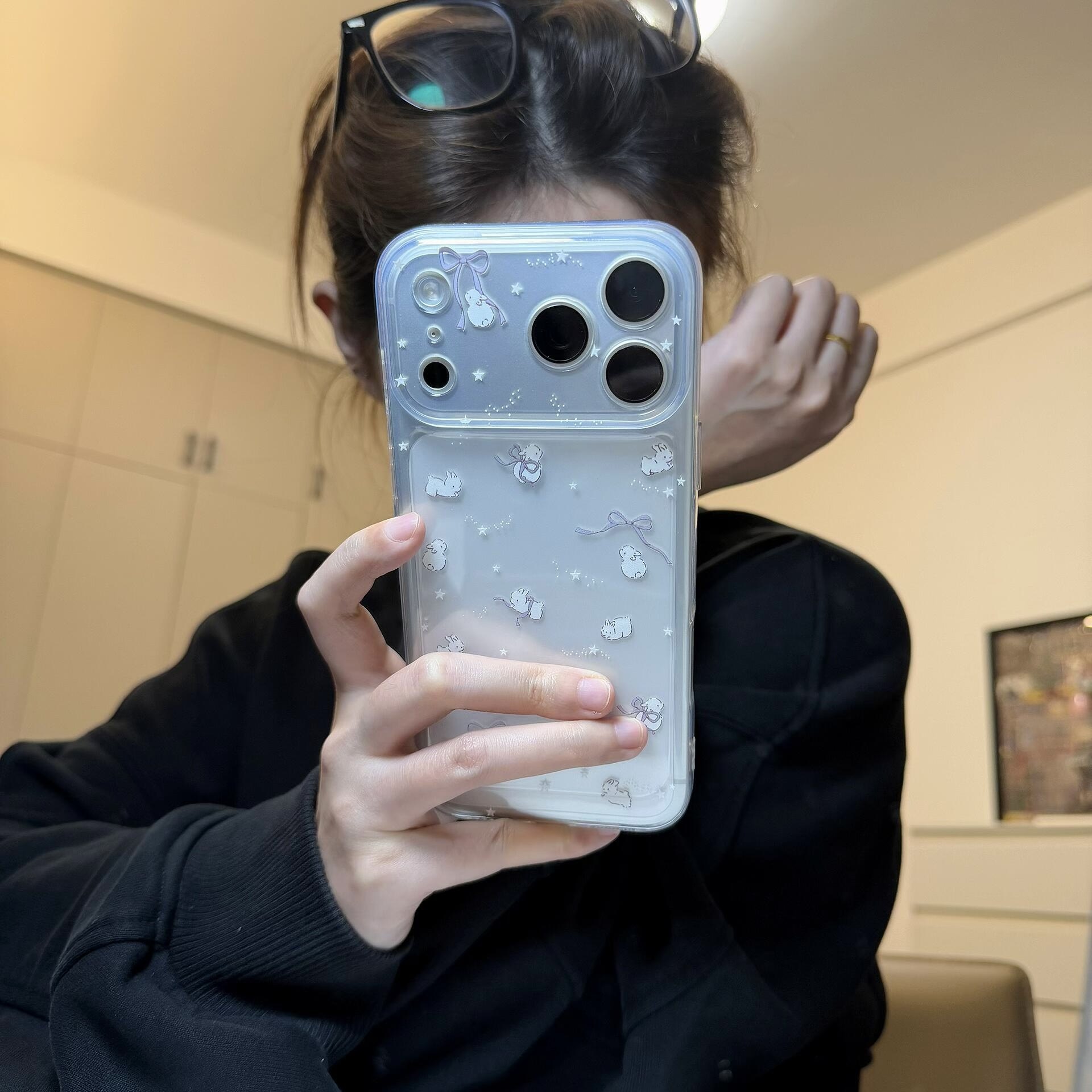 ins风蝴蝶结小兔子透明手机壳iphone17苹果17proma