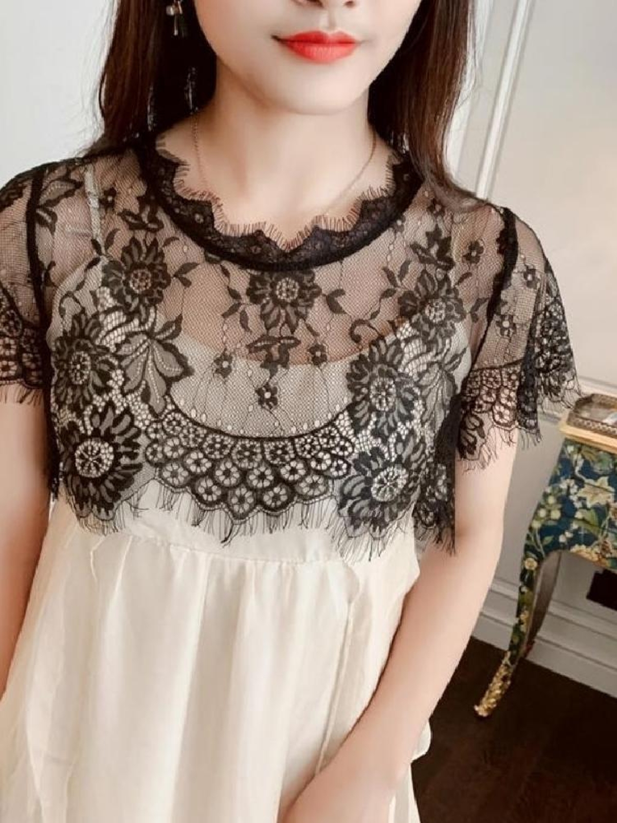 假领子女百搭假领多功能外搭配吊带裙打底衫夏季新款蕾丝网纱罩衫