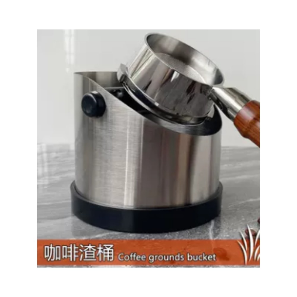 不锈钢粉渣桶咖啡废渣敲粉桶粉渣盒家用意式咖啡机手柄敲渣桶容器